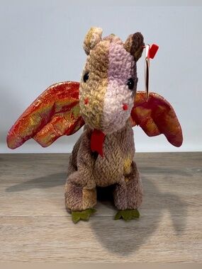 TY Beanie Babies Scorch the Dragon MINT Swing Tag 1998 PE Pellets China EUC